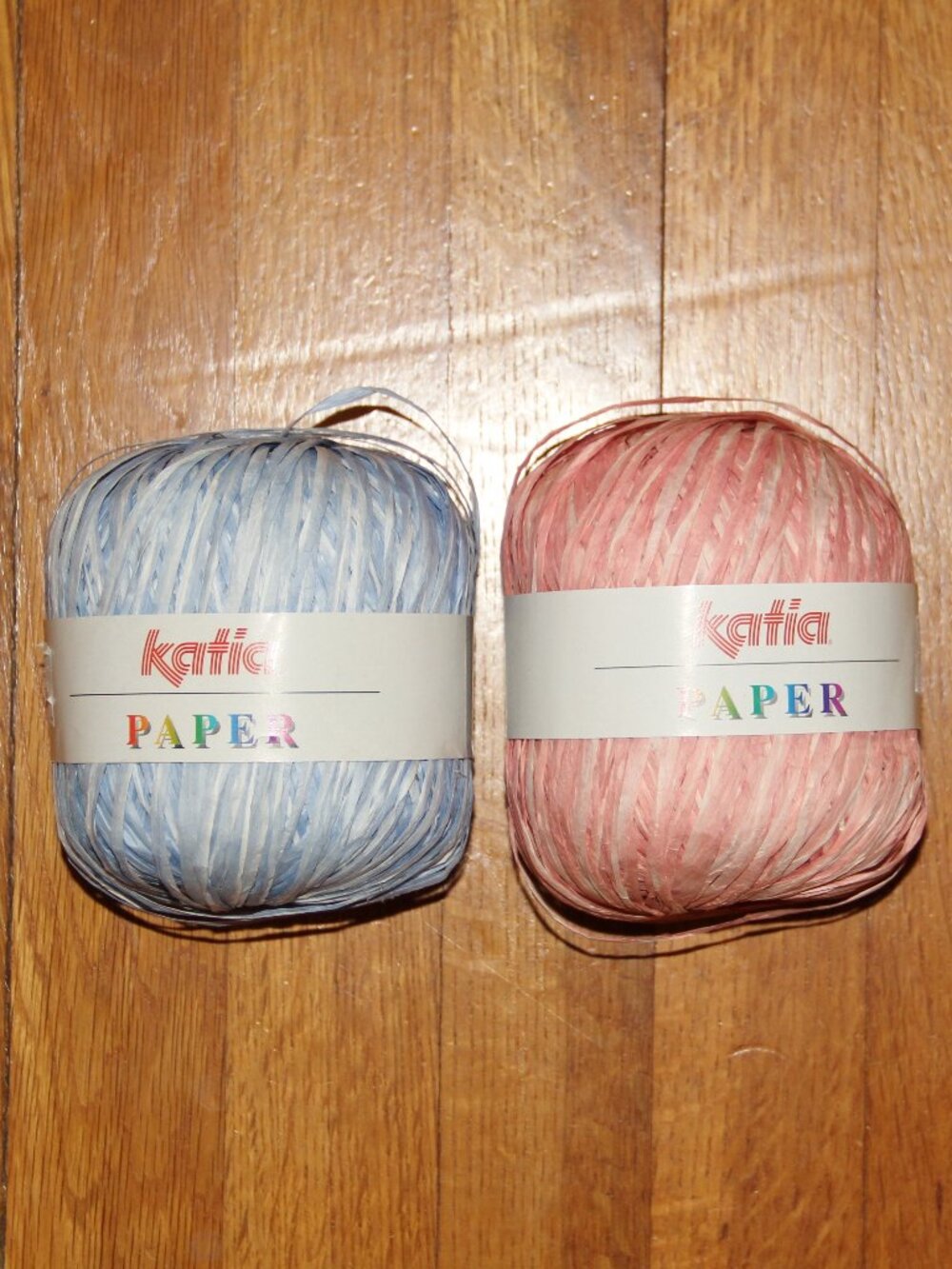 Katia Paper Bulky Cellulose Yarn 2 Skeins Pink Blue